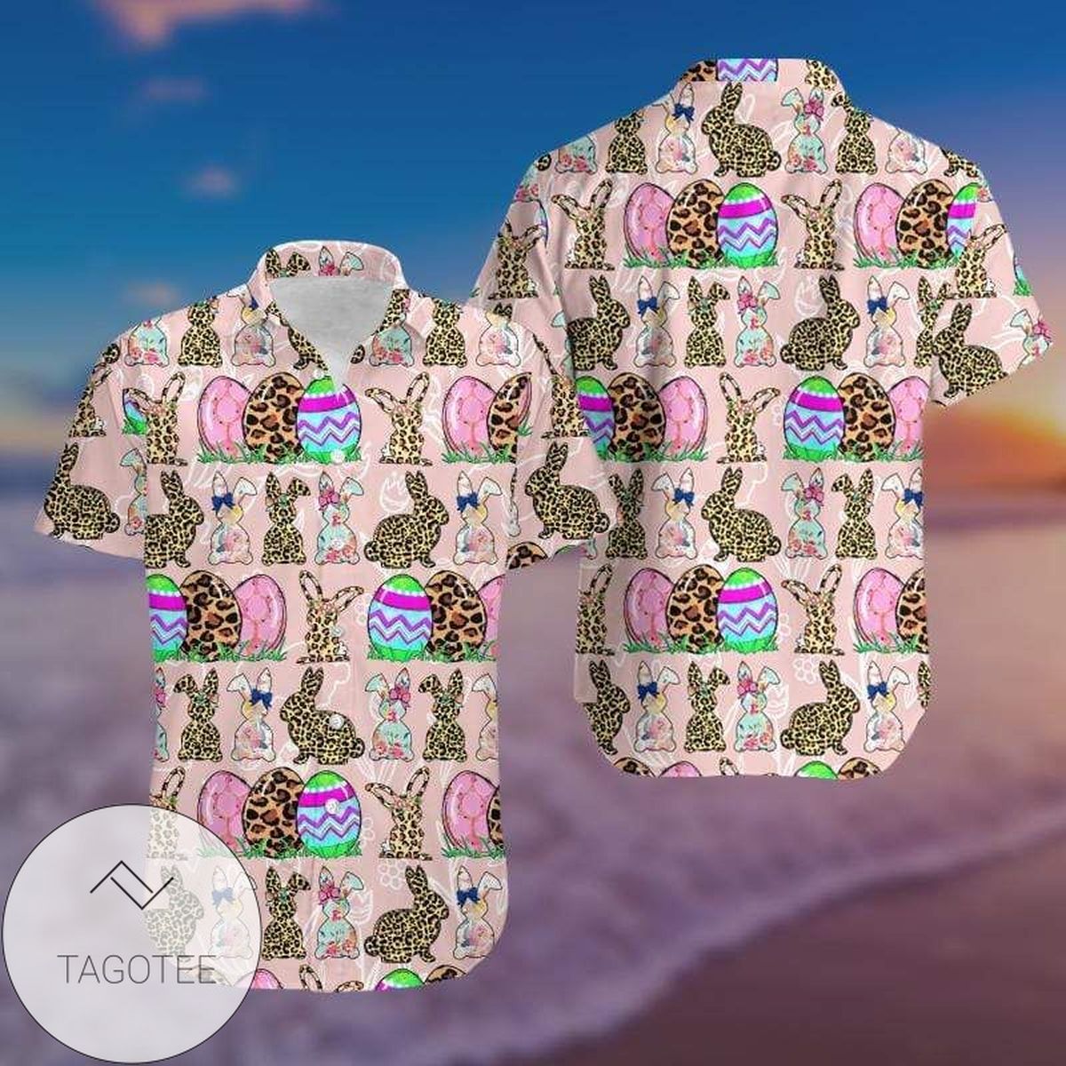 Bunny Icon Neon Happy Easter Day Hawaiian Aloha Shirts V