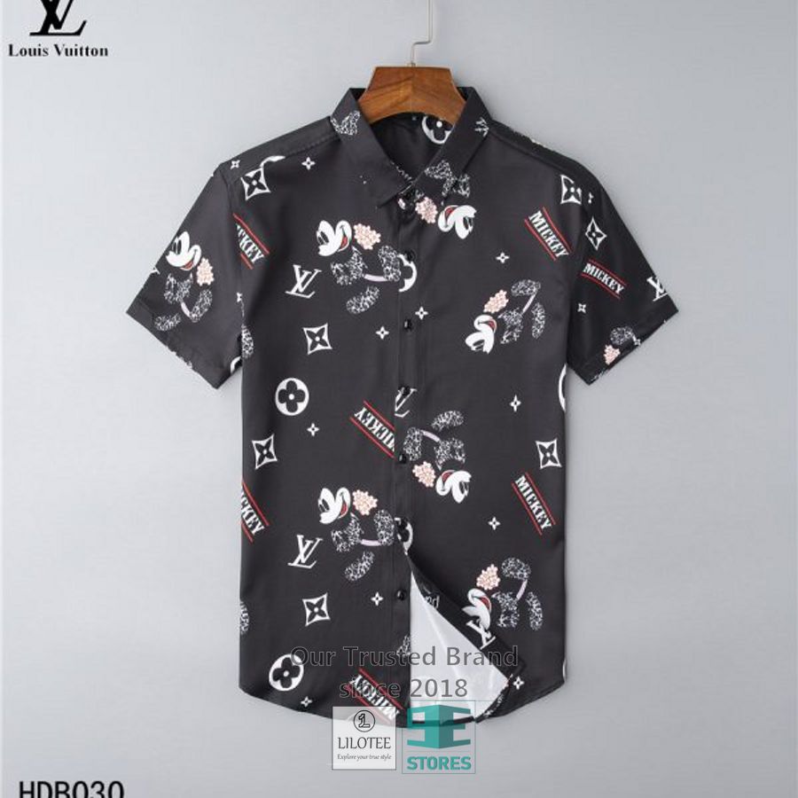 Burberry Mickey Mouse Black Hawaiian Shirt