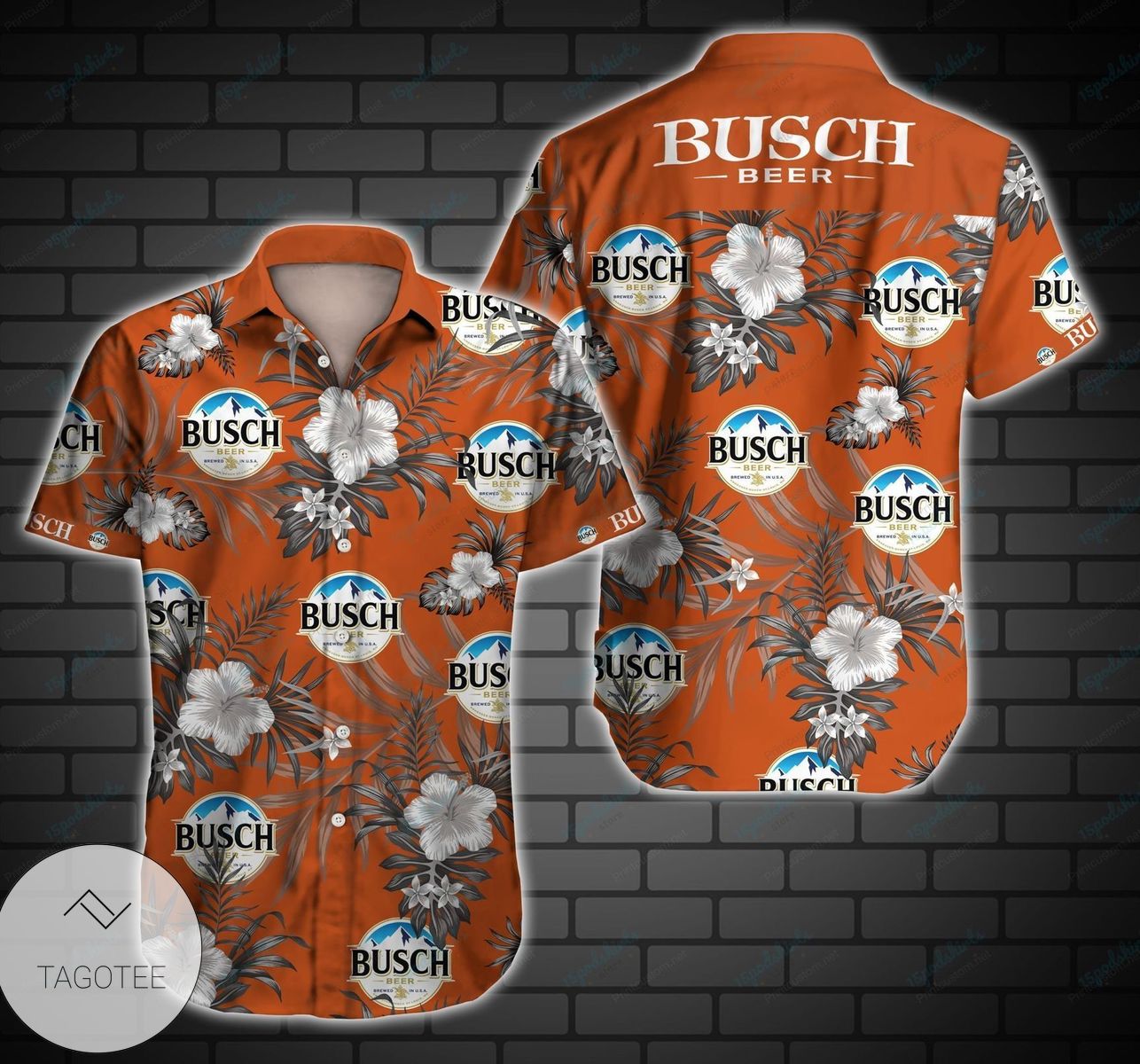 Busch Beer Palm Tree All Over Print 3D Hawaiian Shirt