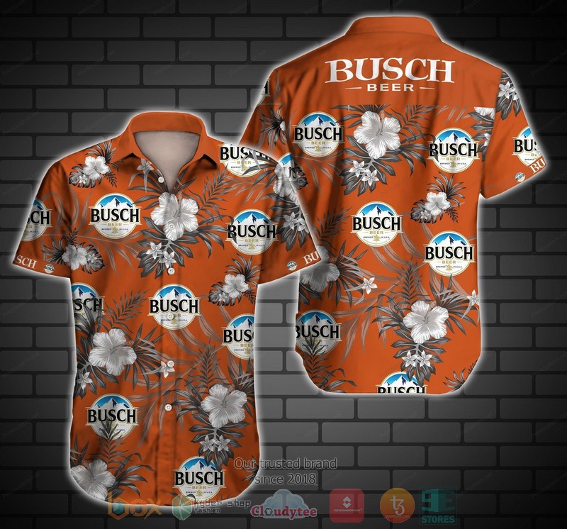 Busch Beer Tropical hibiscus Hawaiian Shirt