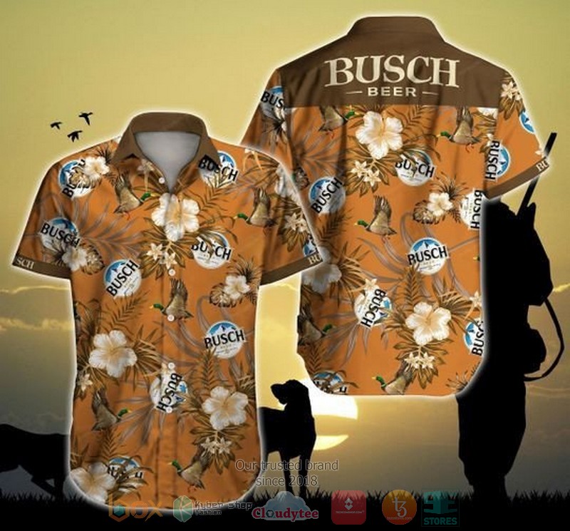 Busch Ice Drink more Busch beer Hawaiian shirt