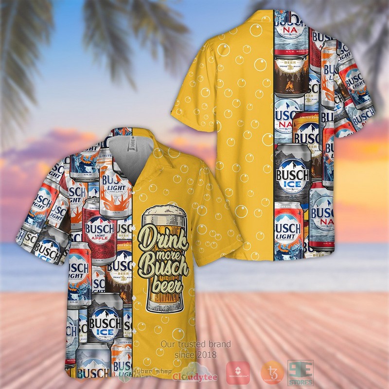 Busch Ice Drink more Busch beer Hawaiian shirt