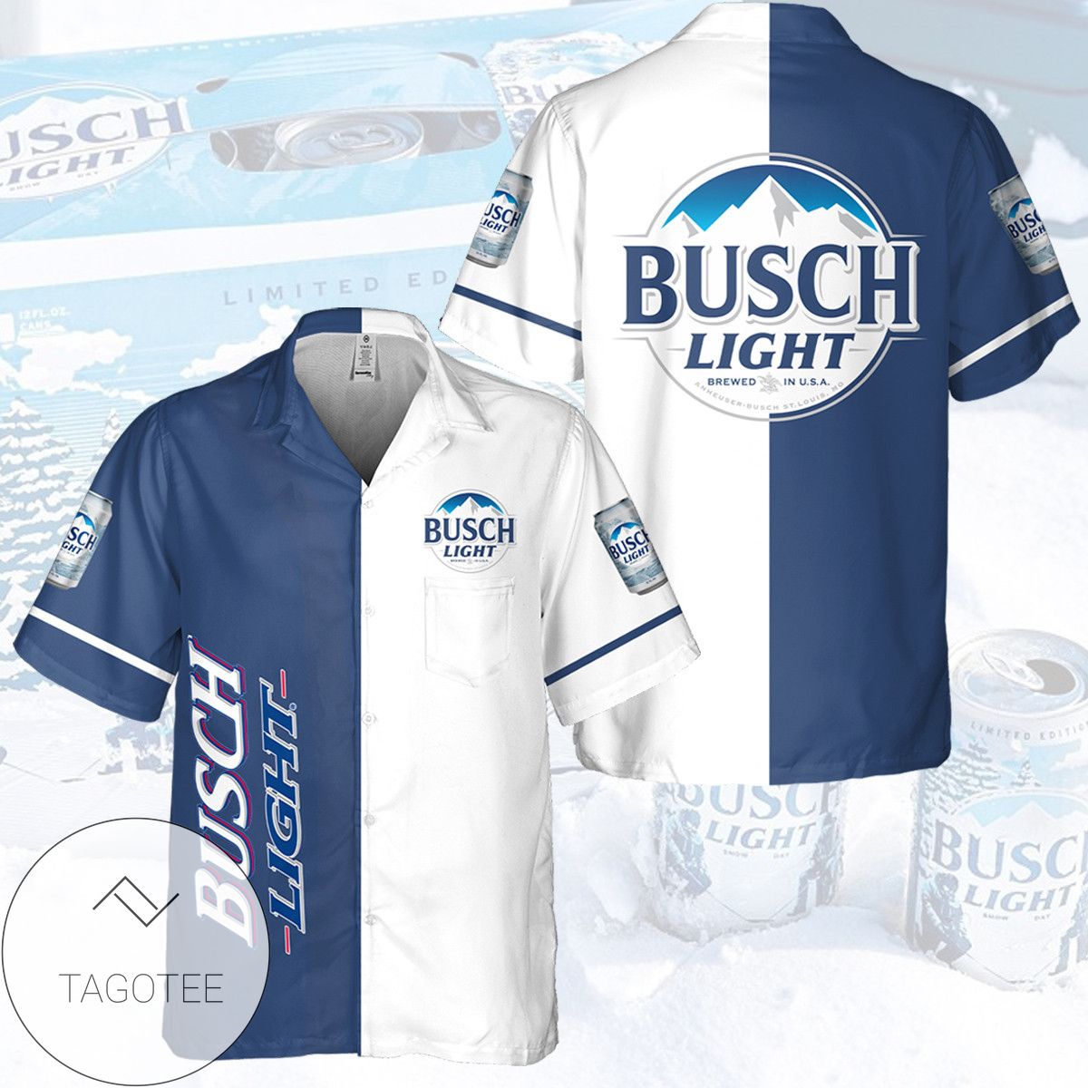 Busch Light All Over Print 3D Hawaiian Shirt – White