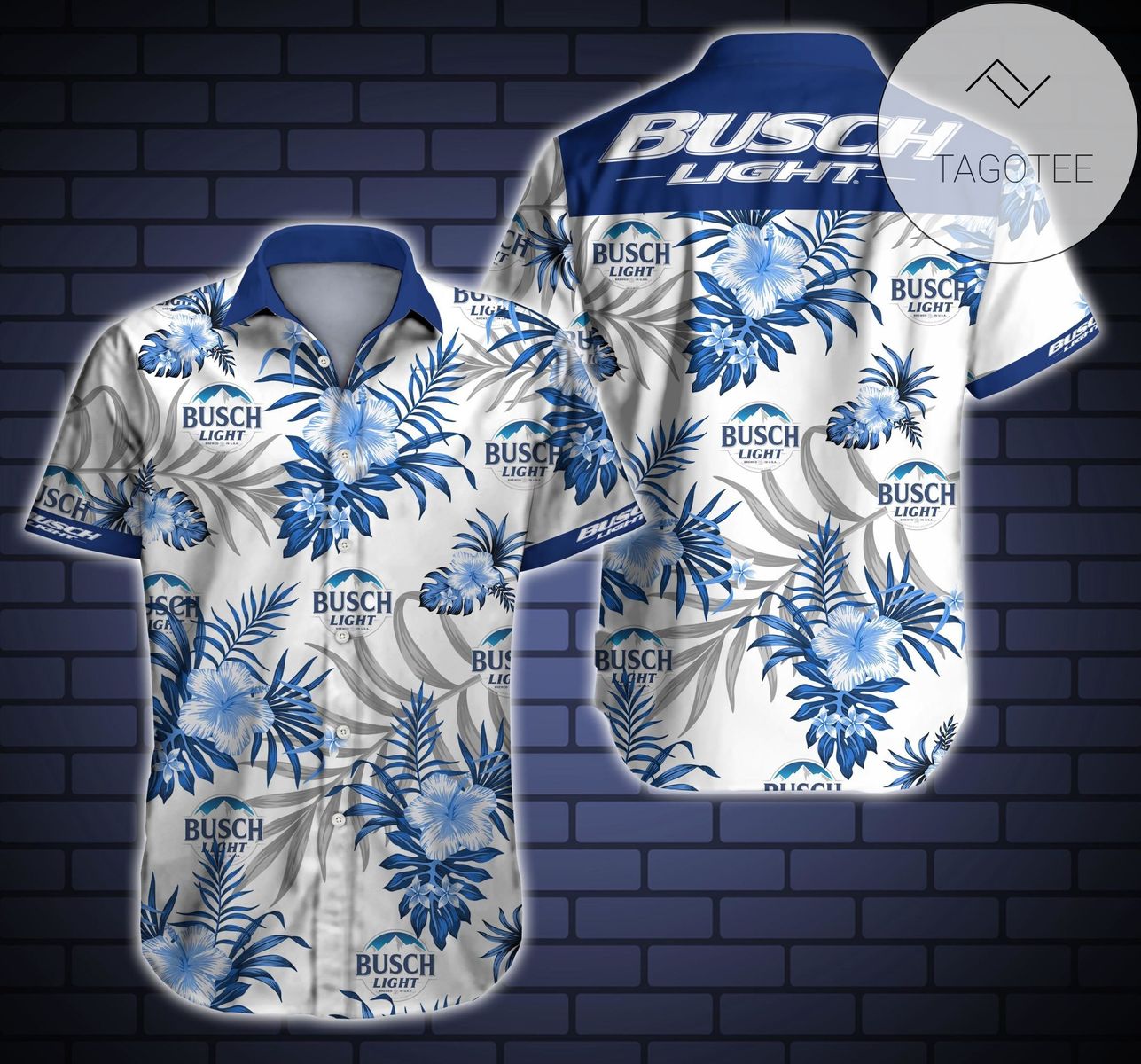 Busch Light All Over Print 3D Hawaiian Shirt – White