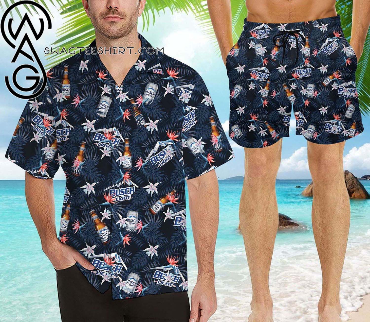 Busch Light Beer All Over Print Summer Vacation Hawaiian Shirt