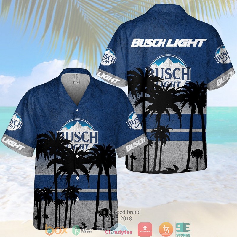 Busch Light Beer khaki Hawaiian shirt