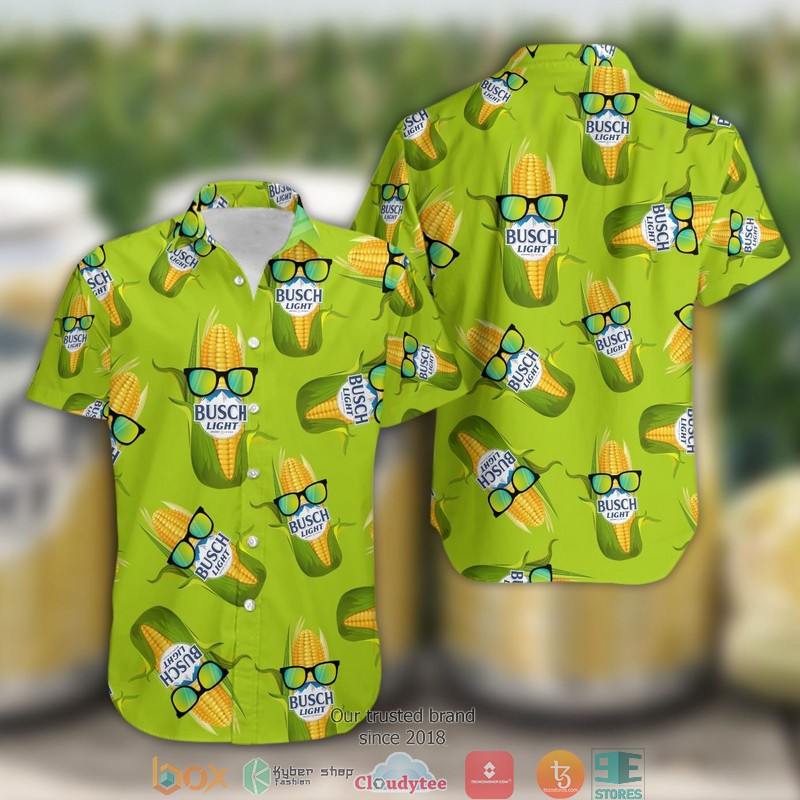 Busch Light Corn cool white Hawaiian Shirt