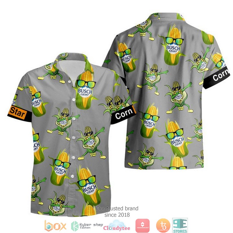 Busch Light Corn cool Grey Hawaiian Shirt