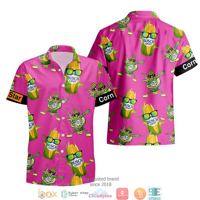 Busch Light Corn cool Pink Hawaiian Shirt