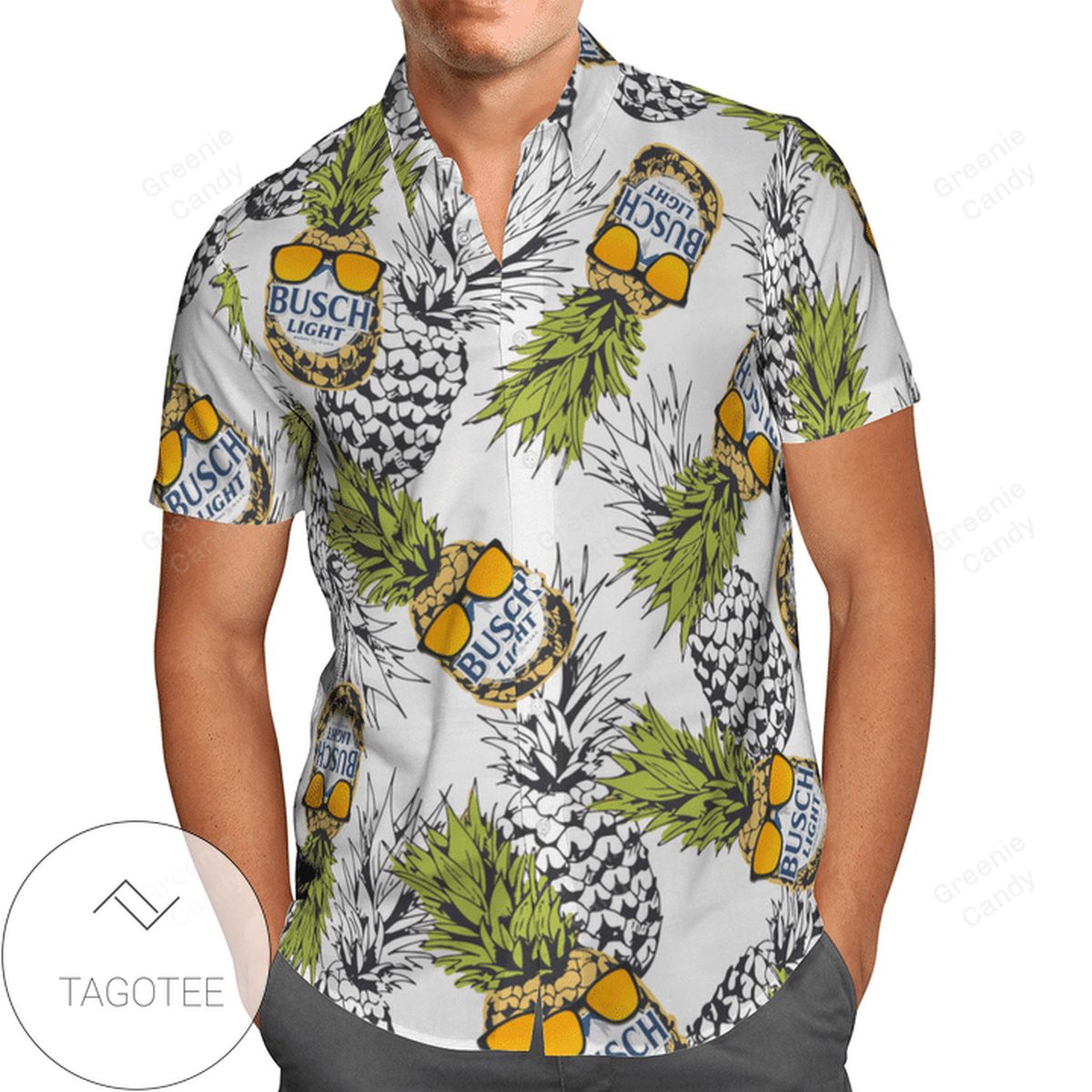 Busch Light Funny Pineapple All Over Print 3D Hawaiian Shirt And Beach Short – Black