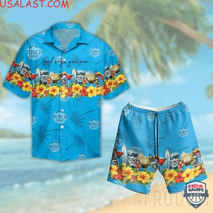 Busch Light Hawaiian Shirt Beach Short