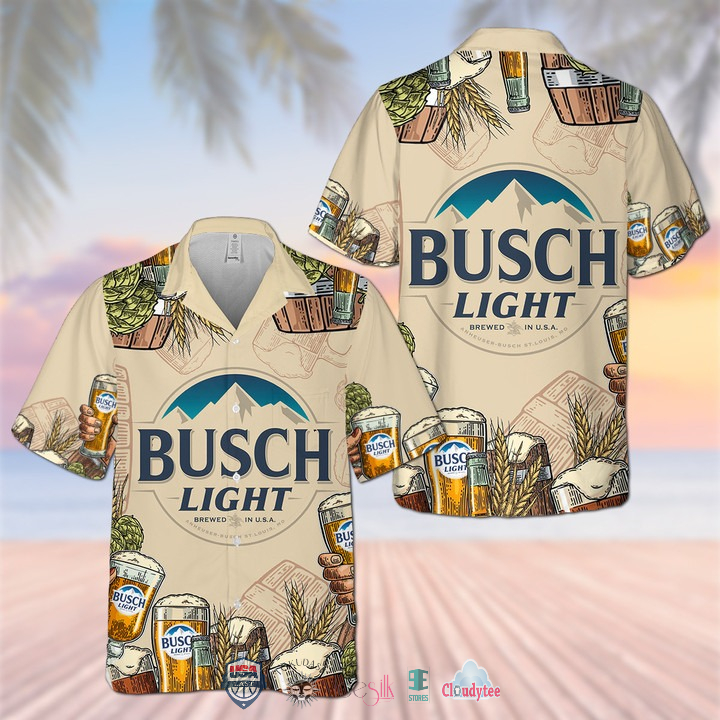 Busch Light Smoke Skull Hawaiian Shirt