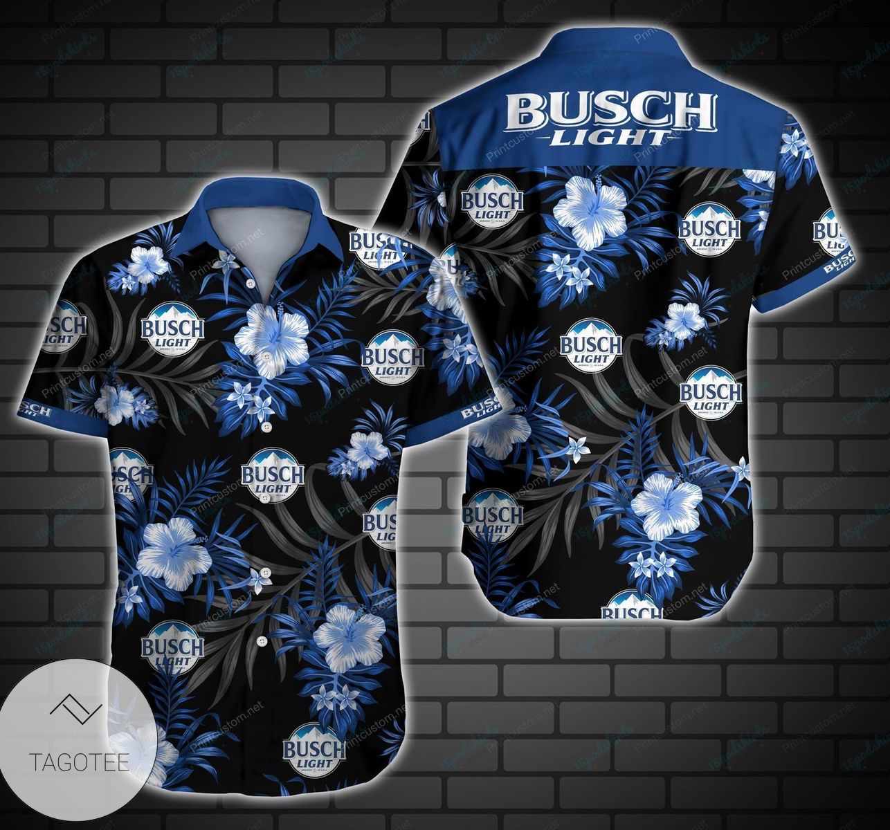 Busch Light US Flag Hawaiian Shirt