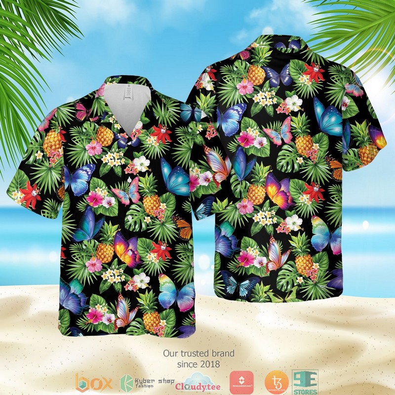 Butterfly Aloha Tropical Blue Hawaian Summer Outfit