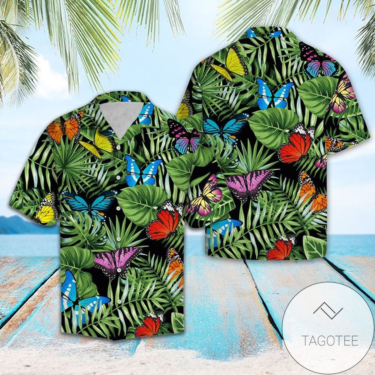 Butterfly Hawaiian Shirt Butterfly Button Up Shirt