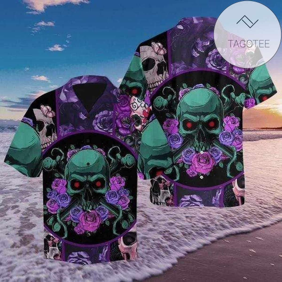 Buy 2022 Authentic Hawaiian Shirts Skull Cactus Embroidery 0110l