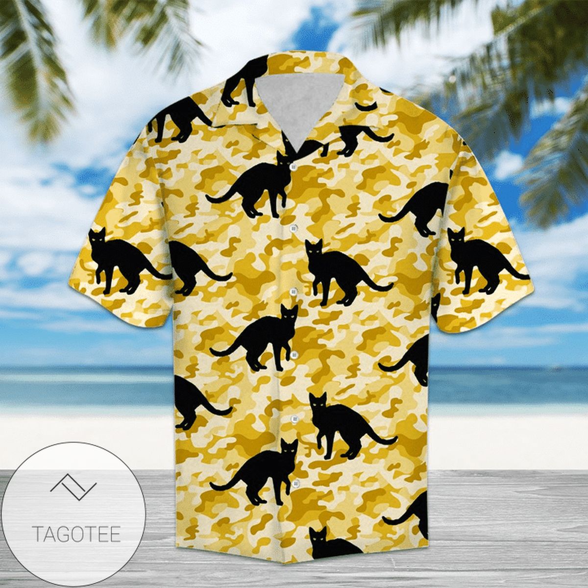 Buy Black Cat Halloween God Pumpkin Hawaiian Aloha Shirts