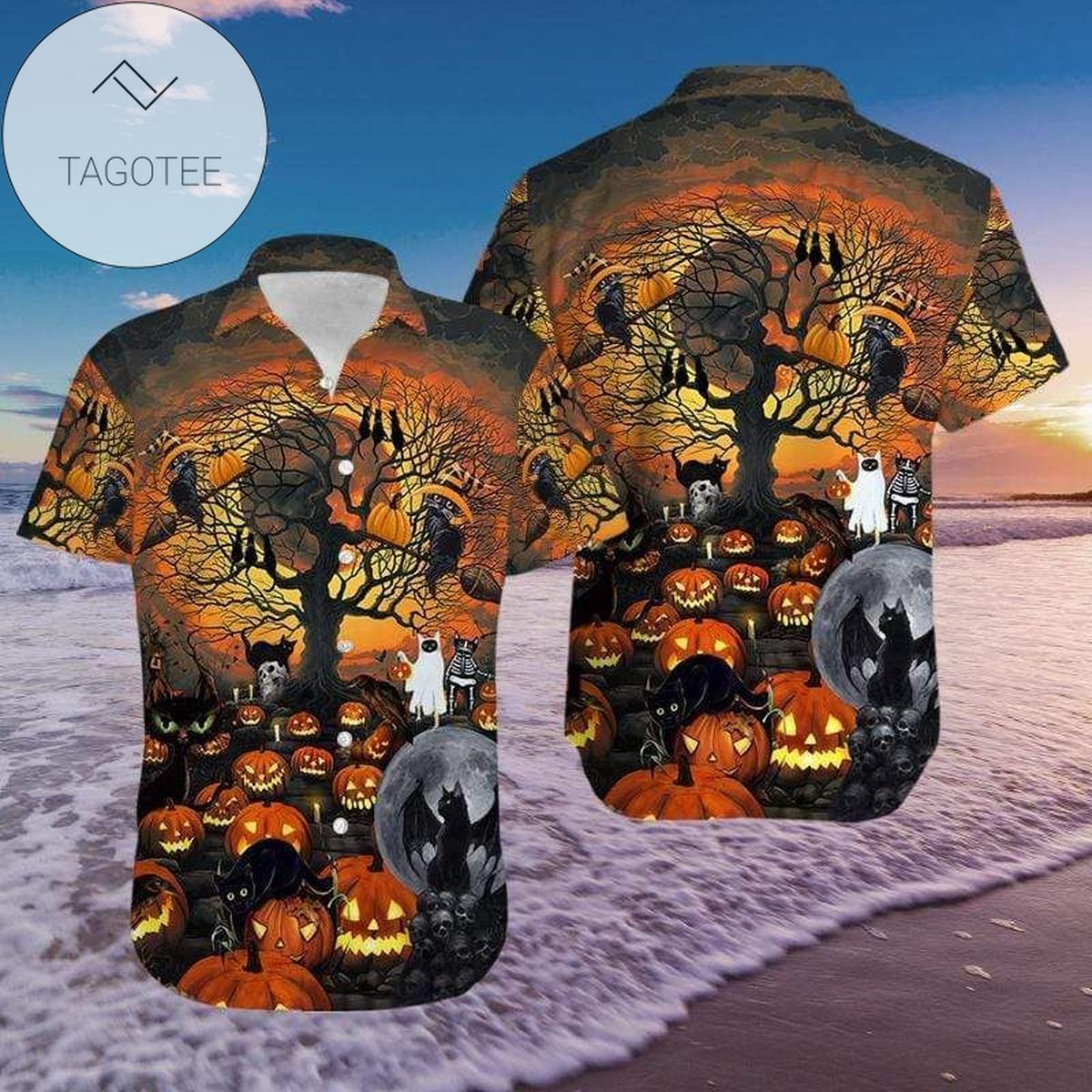 Buy Black Cat Camo Hawaiian Aloha Shirts Hl