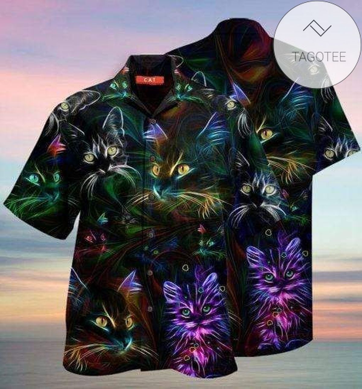 Buy Colorful Cat Unisex 2022 Authentic Hawaiian Shirt