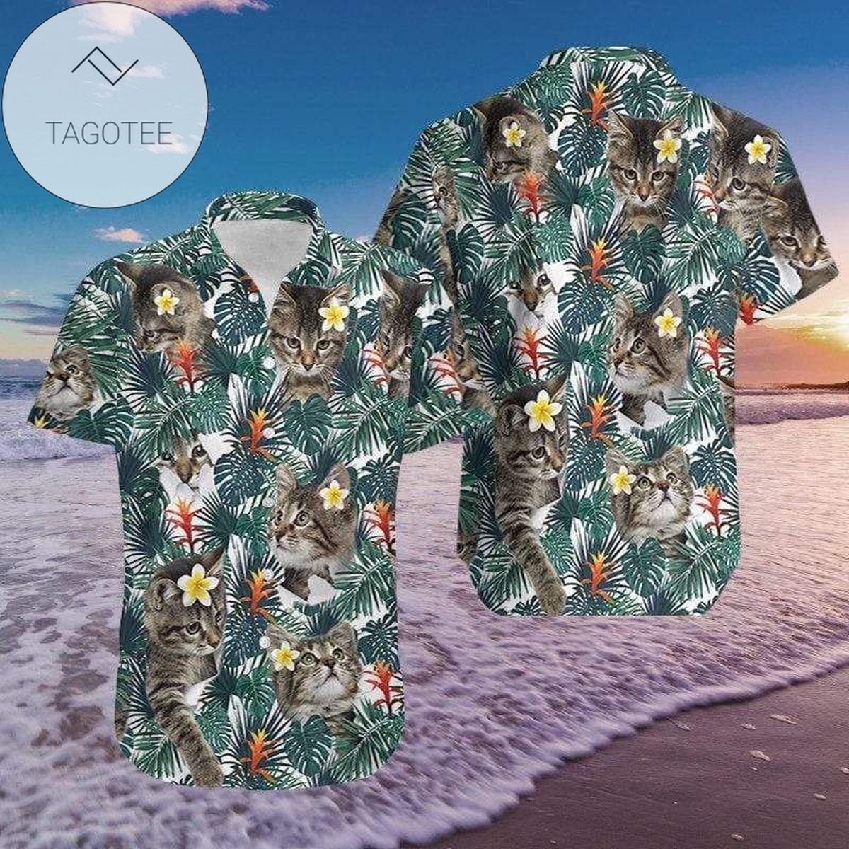 Buy Cute Galaxy Bubble Cats Hawaiian Aloha Shirts