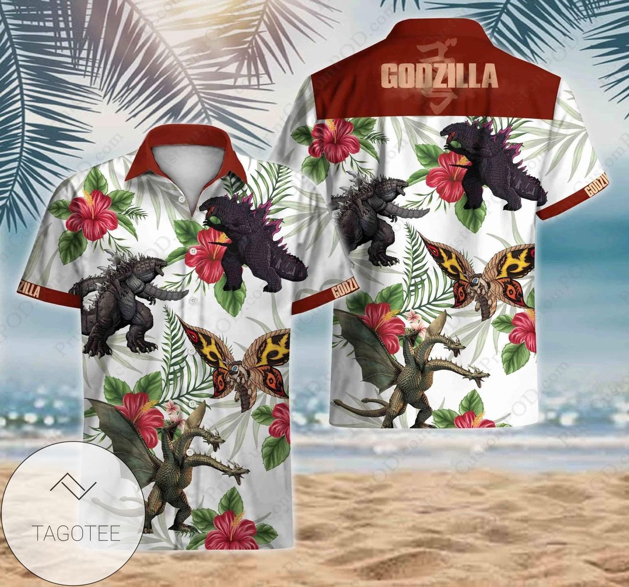 Buy Godzilla Titan Hawaiian Unisex Aloha Shirts V