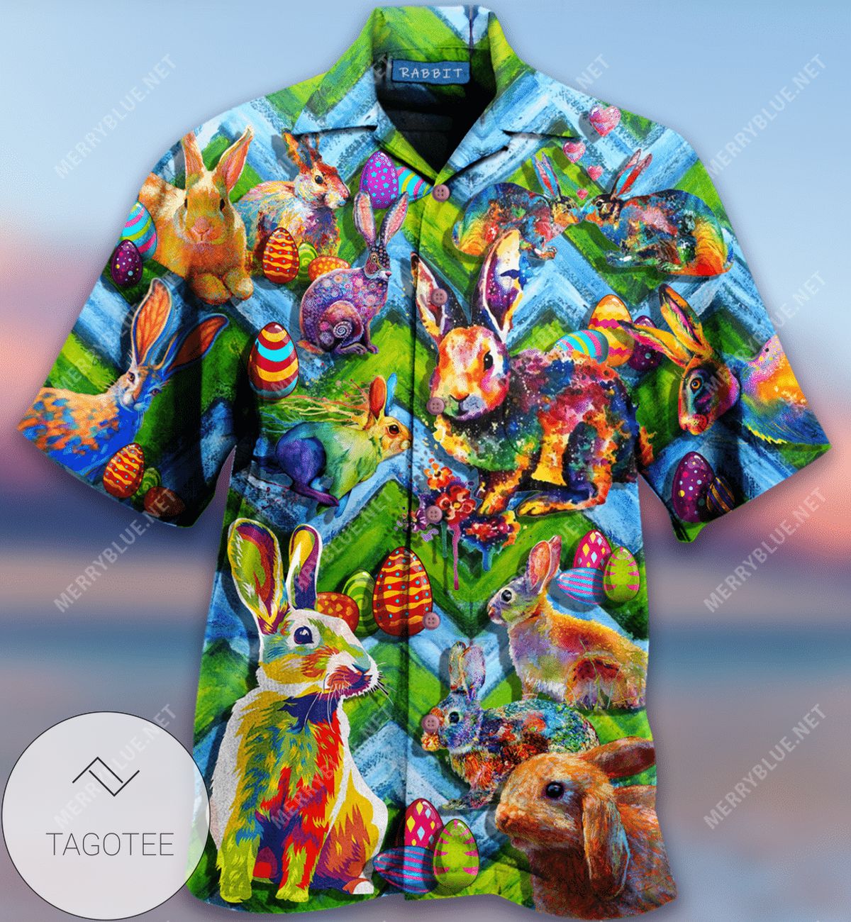 Buy Happy Easter Colorful Bunny Purple 2022 Authentic Hawaiian Aloha Shirts