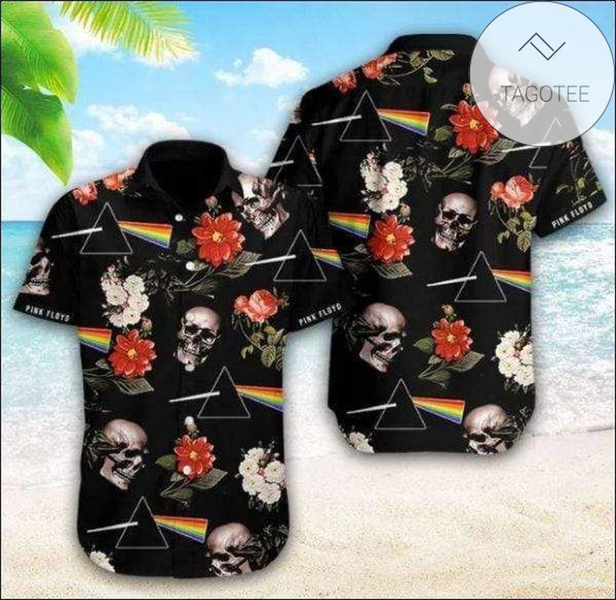 Buy Hawaiian Aloha Shirts Pink Floyd Skull