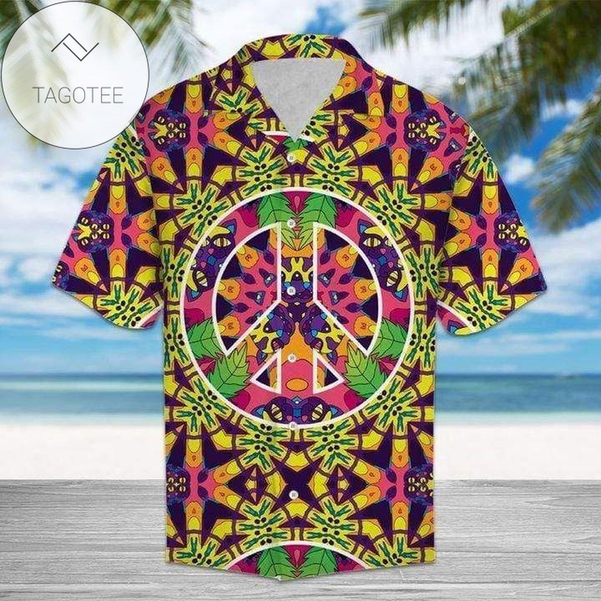 Buy Hippie Tie Dye Mushroom Hawaiian Aloha Shirts