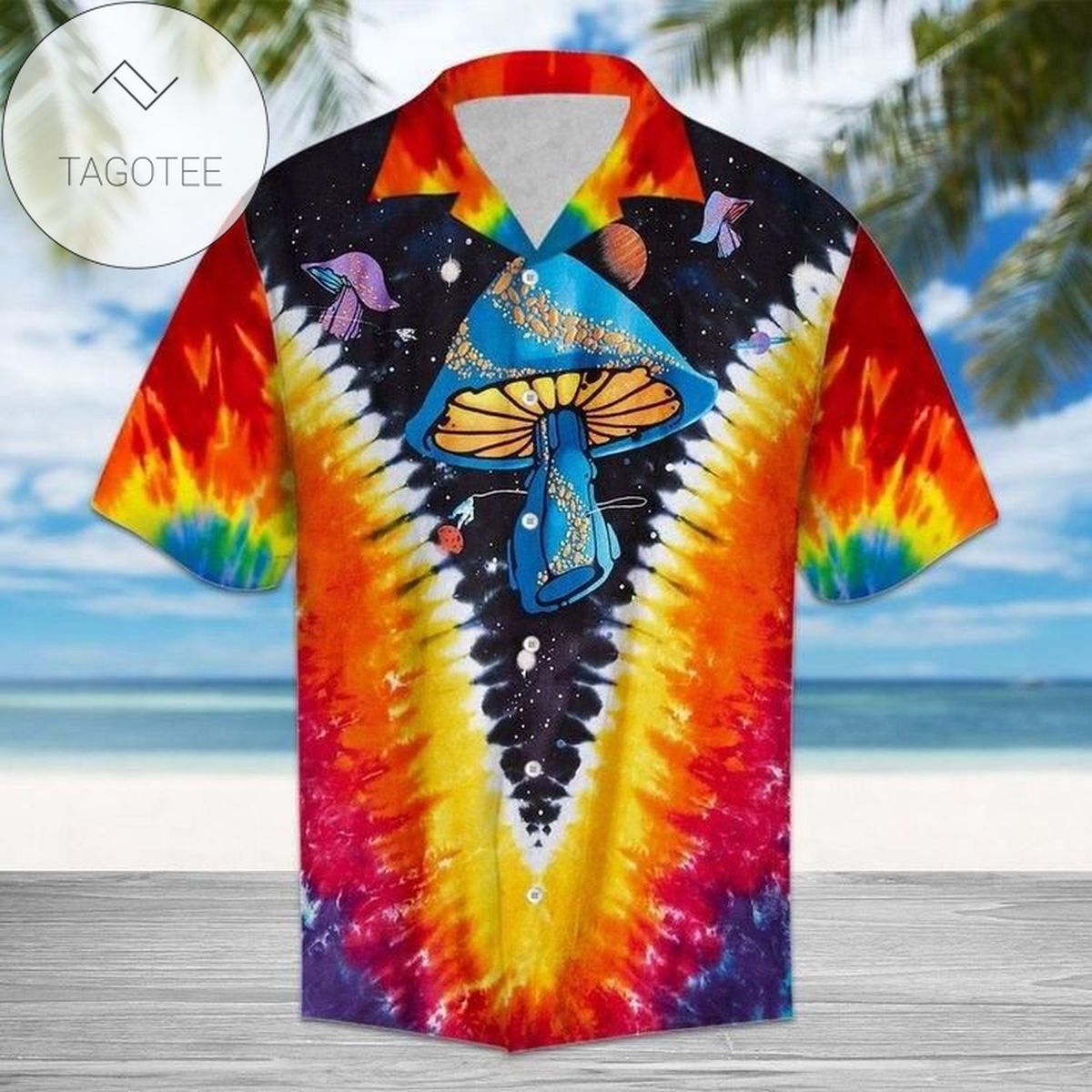 Buy Hippie Peace Sign Colorful Tropical 2022 Authentic Hawaiian Shirts