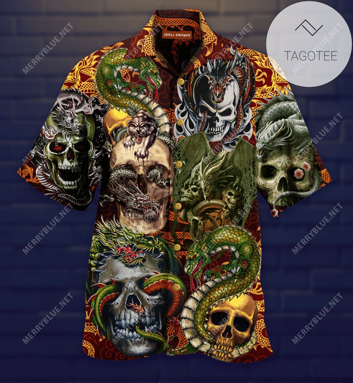 Buy Skull Halloween Hawaiian Aloha Shirts