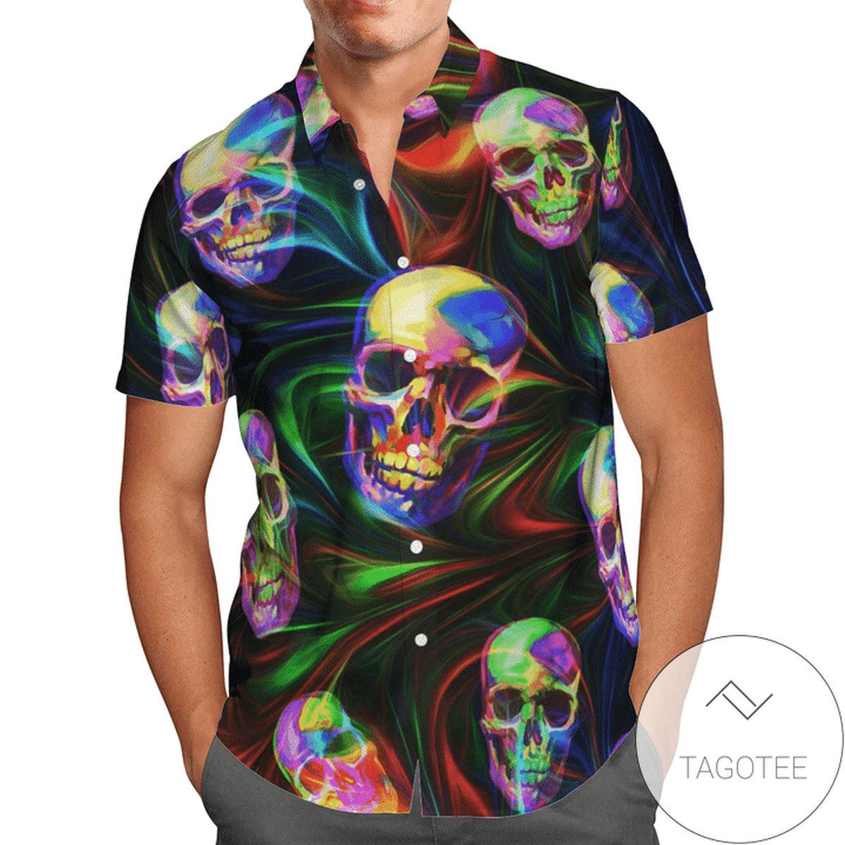 Buy Skull Flame Blue 3d All Over Authentic Hawaiian Shirt 2022