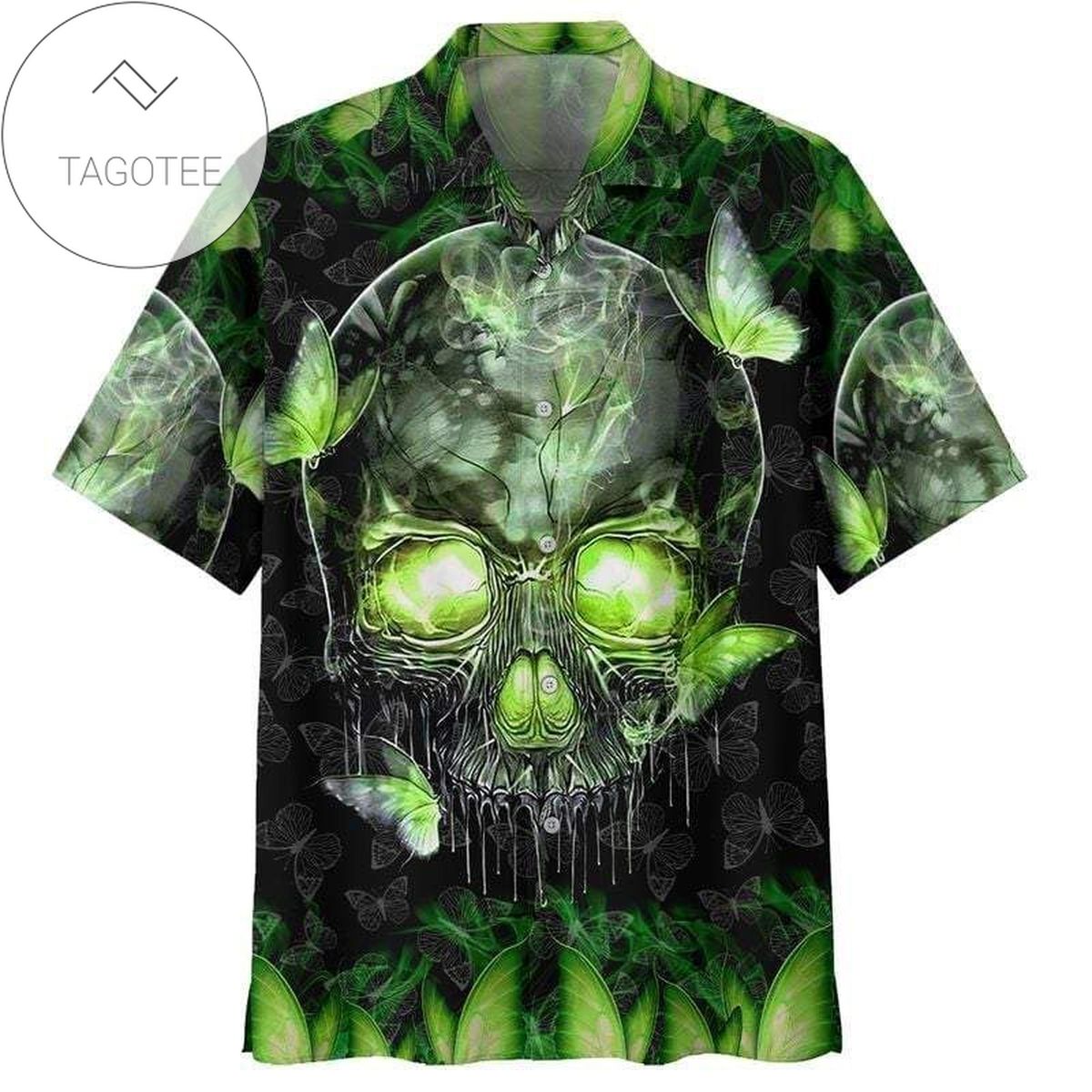 Buy Skull Purple Tropical Hawaiian Shirt