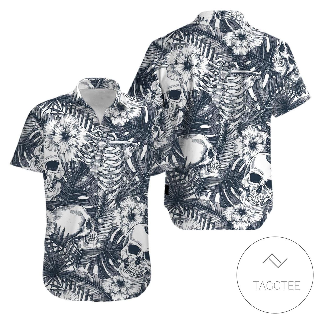 Buy Skull Tropical Green Hawaiian Aloha Shirts V