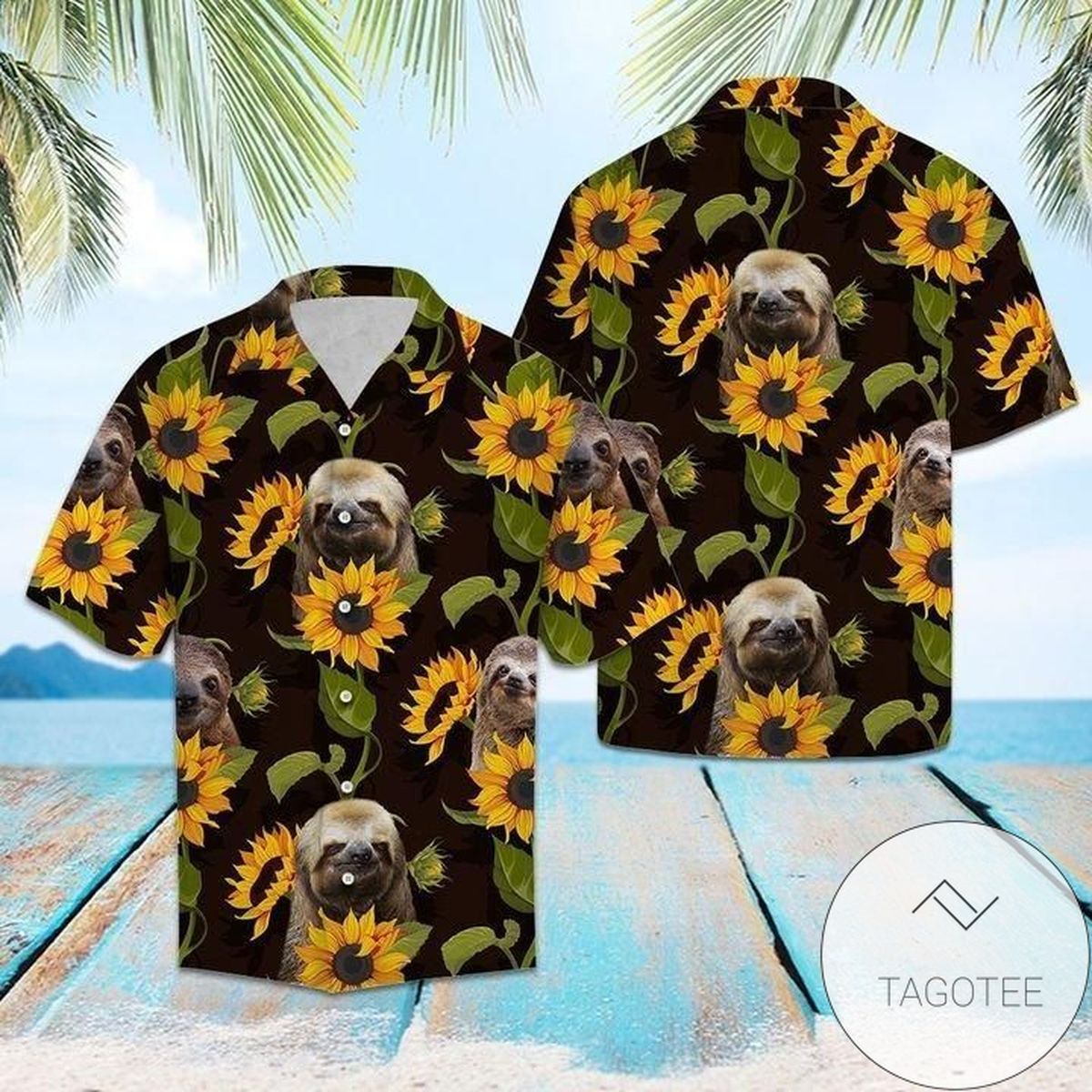 Buy Sloth Hate Mornings And People Tropical Hawaiian Aloha Shirts