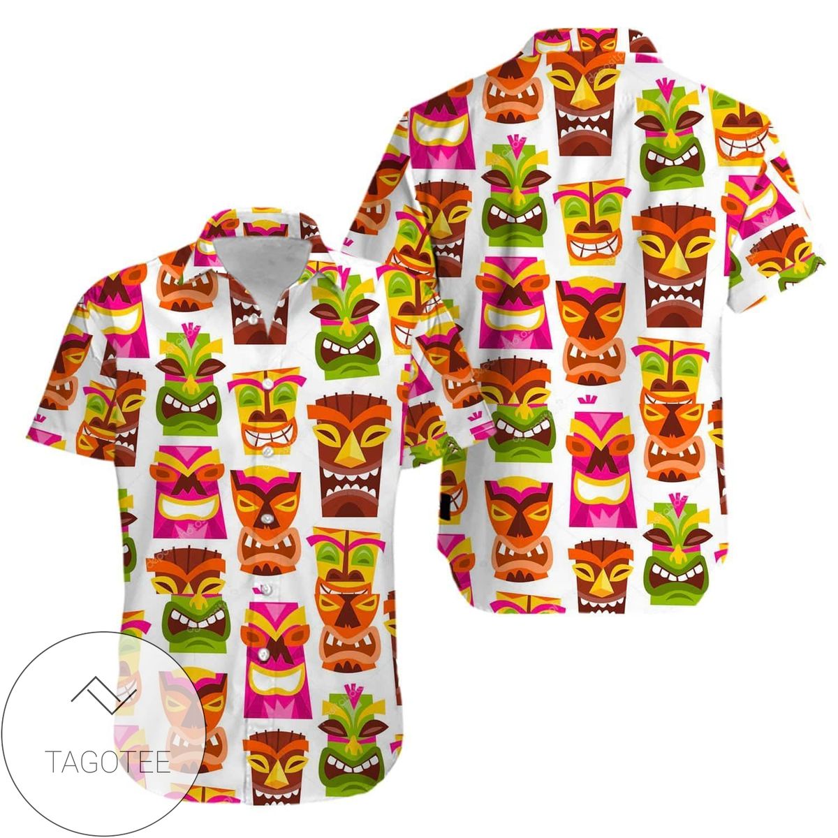 Buy Tiki Tropical Seamless Vintage 2022 Authentic Hawaiian Shirts V