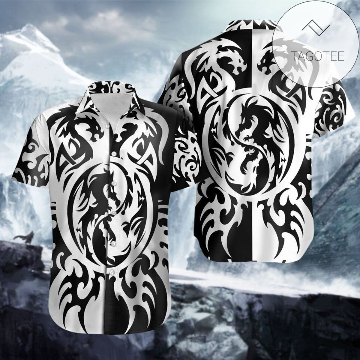 Buy Viking Ying Yang Dragons Hawaiian Shirt