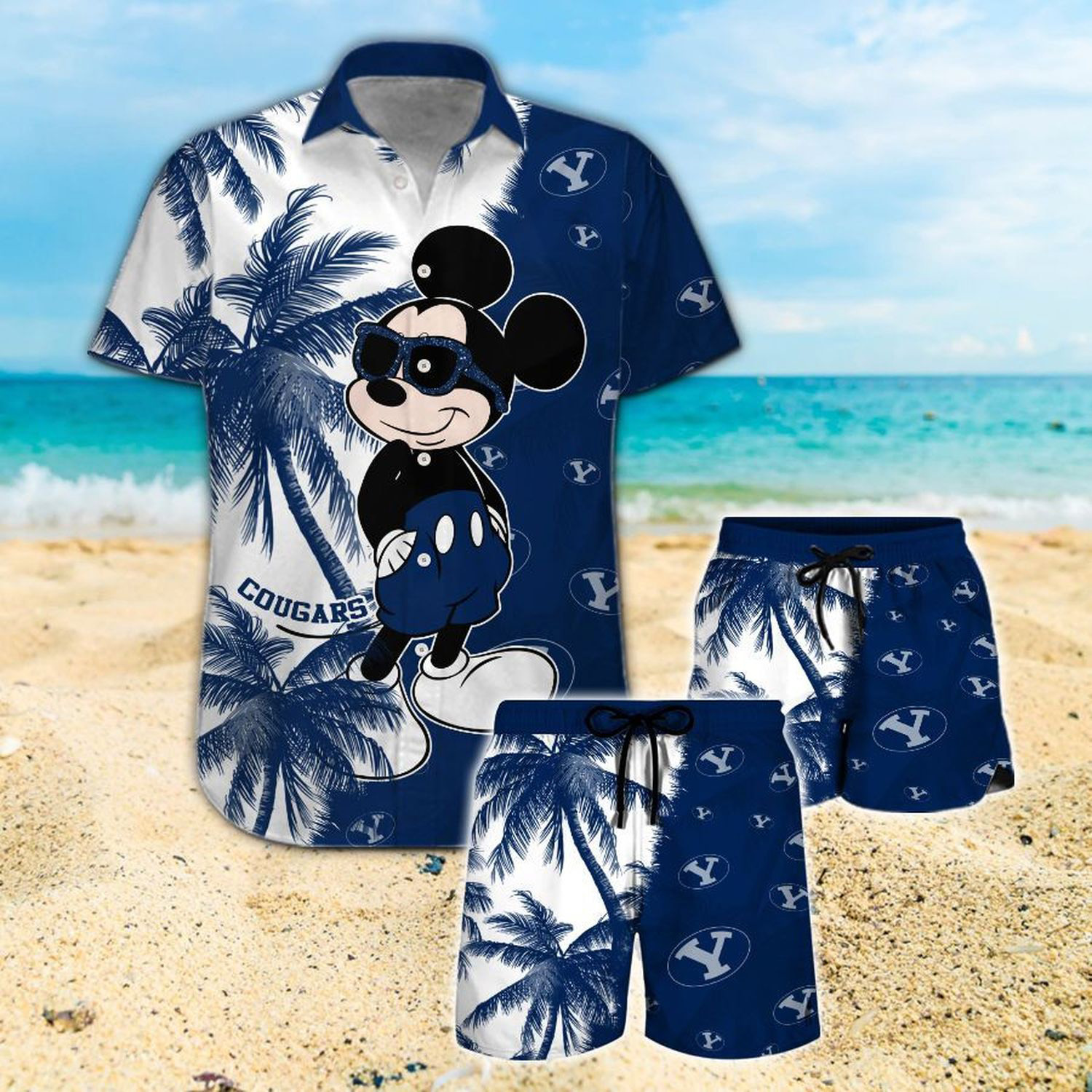 Busch Light Smoky Blue Skull All Over Print Aloha Flower Summer Vacation Hawaiian Shirt