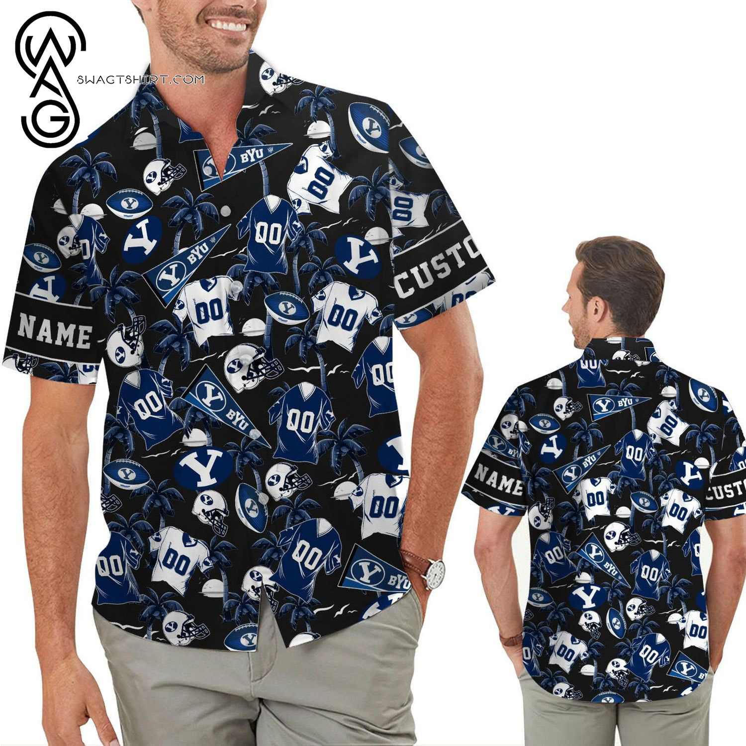 BYU Cougars Tropical Flower Summer Vibes Hawaiian Shirt