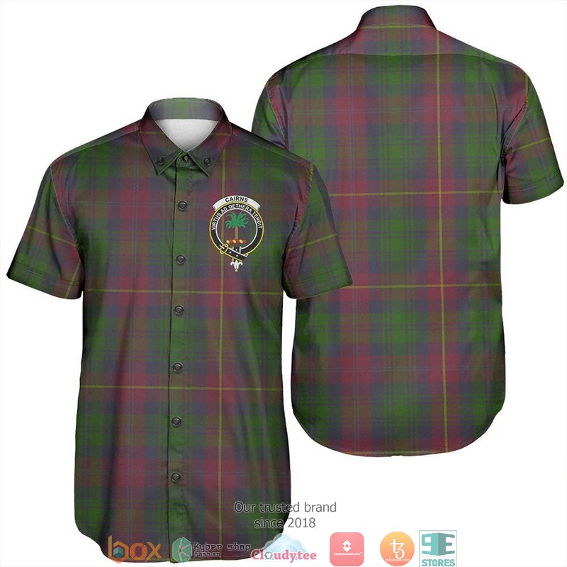 Cairns Tartan Crest Personalized Short Sleeve Hawaiian Shirt