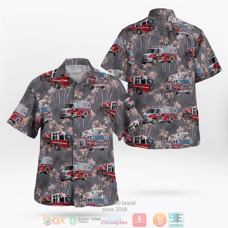 California AMR San Mateo County EMS Hawaiian Shirt