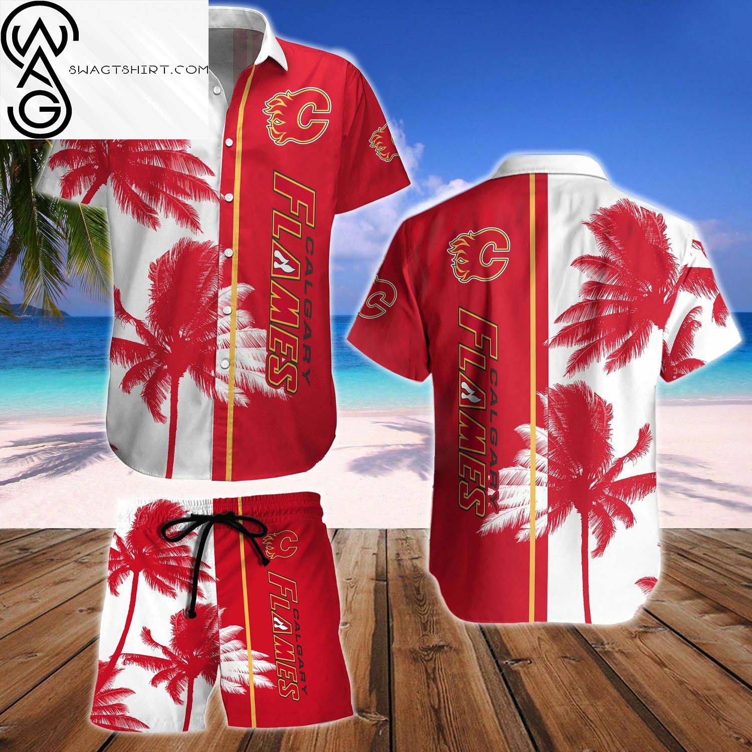 Cannabis Leaves All Over Print Summer Aloha Summer Beach Hawaiian Shirt And Beach Shorts Version Green