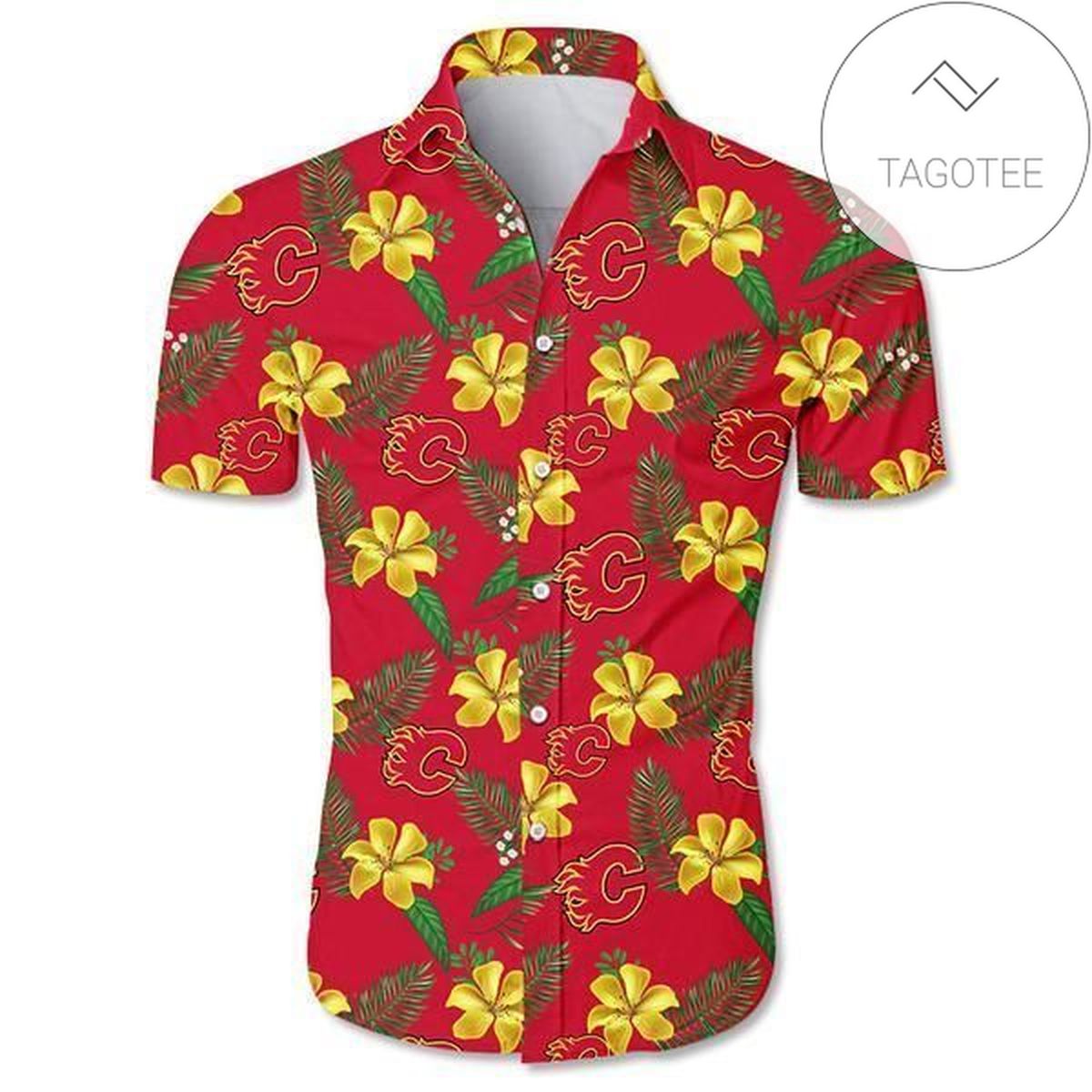 Cadillac Hawaii Graphic Print Short Sleeve Hawaiian Casual Shirt