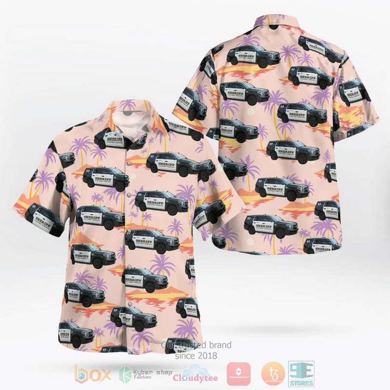 California Ventura County Office Bell EH-1H Helicopter Hawaiian Shirt