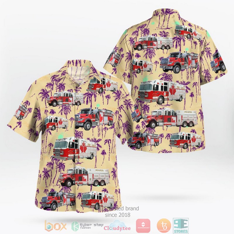 Cambridgeshire Fire & Rescue Service Scania Water Ladder Hawaiian Shirt