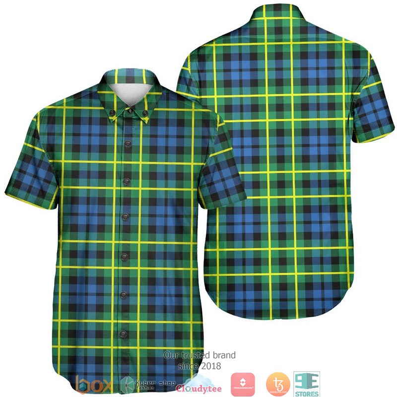 Campbell of Breadalbane Modern Tartan Crest Short Sleeve Hawaiian Shirt