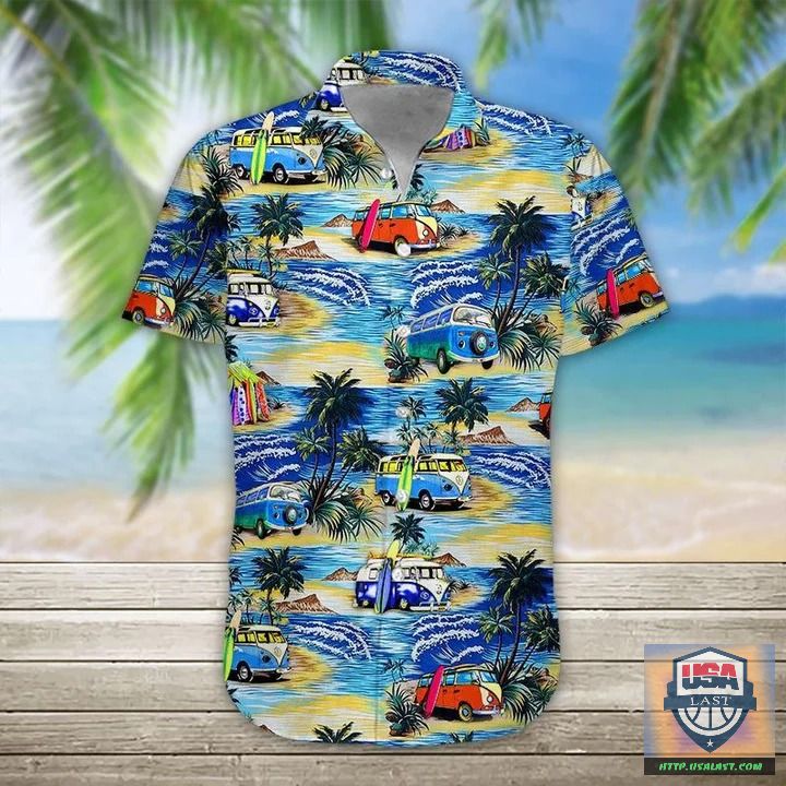 Camper Tropical Hawaiian Shirts, Beach Short