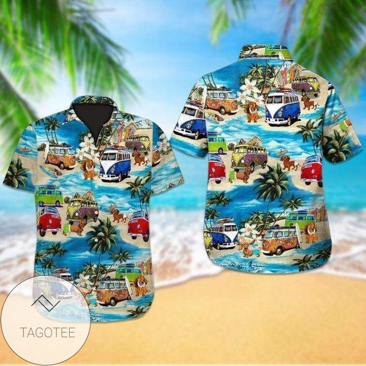 Camping Car Black Hawaiian Shirts