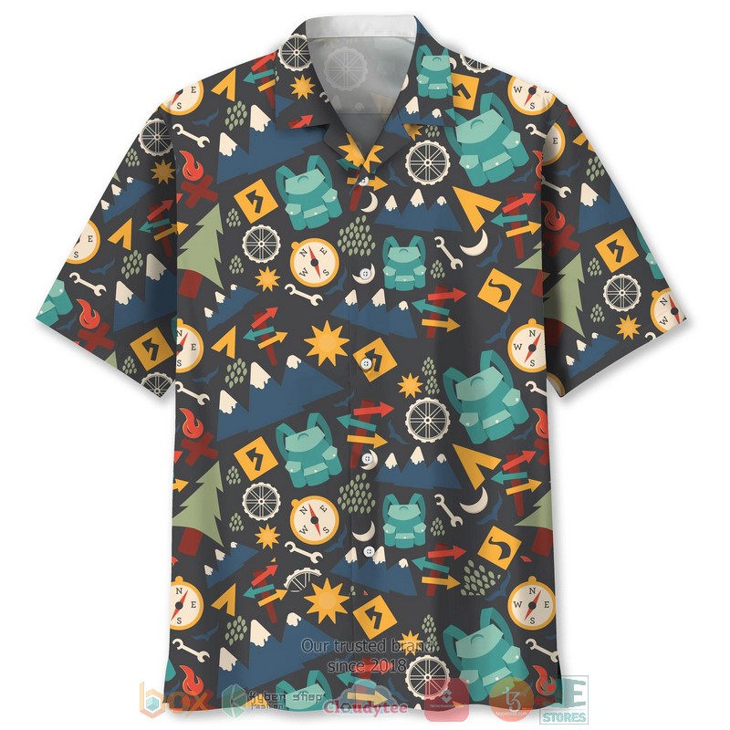 Camping Duck Campers & Duck Pattern Hawaiian Shirt