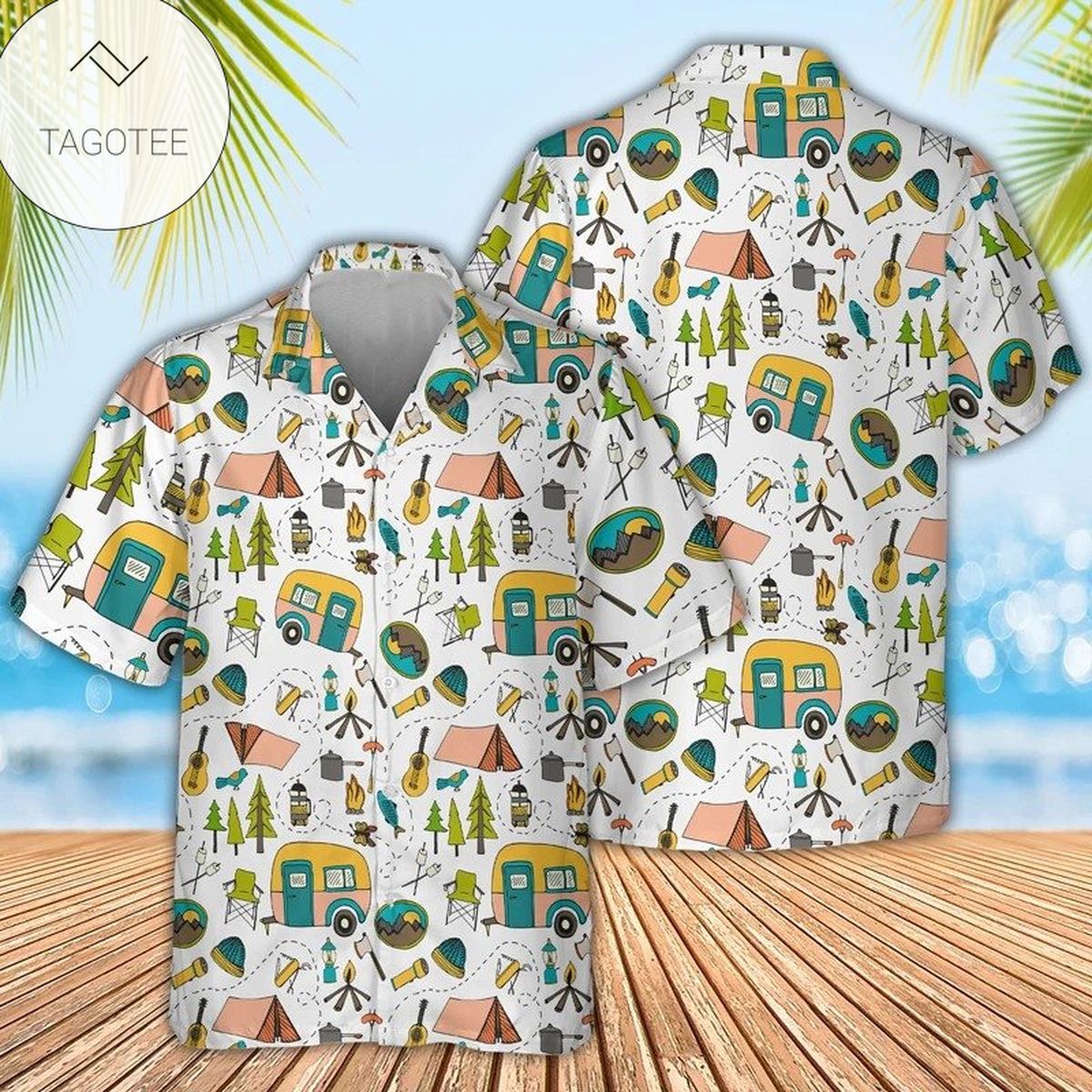 Camping Hawaiian Shirt 3d T Shirt