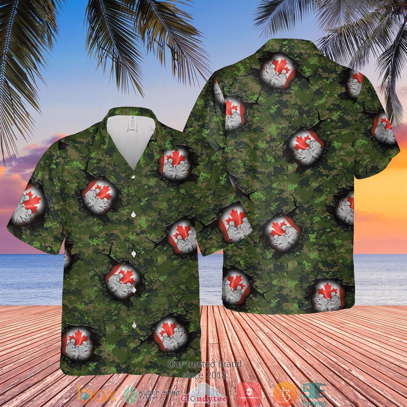 Canadian Army Short Sleeve Hawaiian Shirt